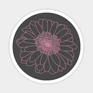 Pink Line Gerbera Floral Art Magnet